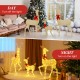 Lighted family deer set featuring 221 LED lights, durable fabric, and festive bows for indoor and outdoor decoration.